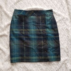 J. Jill Teal & Blue Recycled Wool mix Mini Skirt